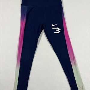 Nike 3Brand by Russell Wilson Girls’ Navy Multicolored Leggings Size M 10/12